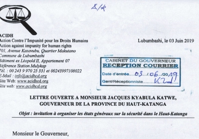 lettre au gouverneur