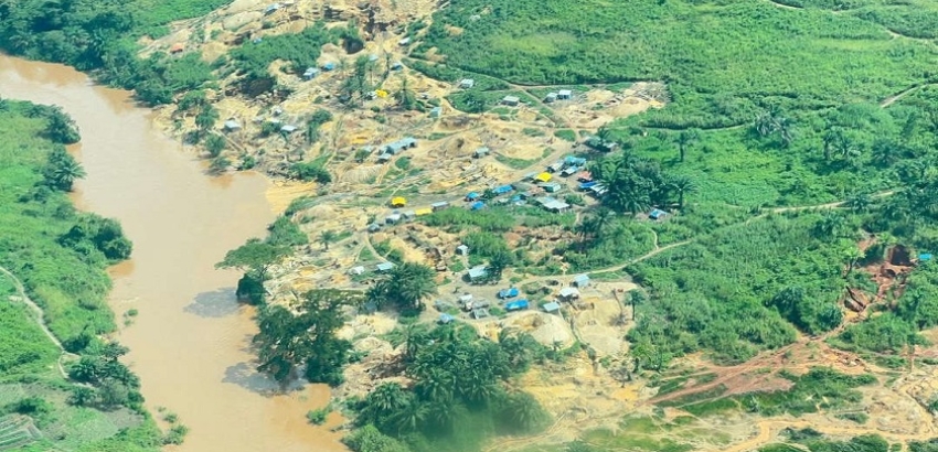 Vue d'un site d'exploitation chinoise 